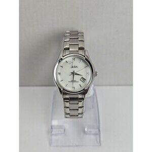Womens John Weitz JW204 Diamond Silver Tone Date Quartz Watch New Battery